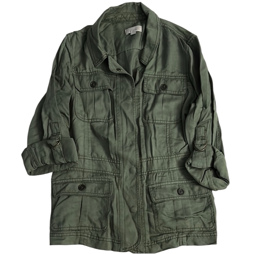 LOFT Women's Green Utility Jacket Size Medium Petite